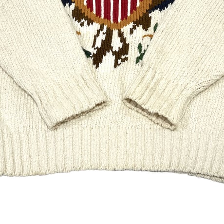 【USED】90'S TOMMY HILFIGER EAGLE COTTON KNIT SWEATER