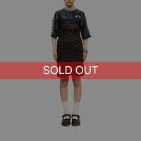 【USED】60's SLIP MINI DRESS BLACK × RED FLOWER PATTERN