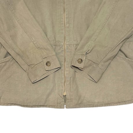 【USED】90's ARMANI JEANS COTTON LINEN ZIP JACKET