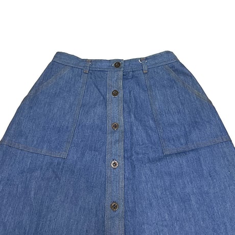 【USED】80's KORET CITY BLUES CHAMBRAY BUTTON FRONT SKIRT