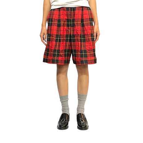 【USED】90'S KAREN SCOTT RED PLAID SHORTS