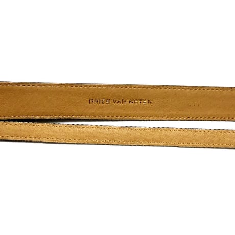 【USED】00's DRIES VAN NOTEN Leather & Metallic Layered Double Belt