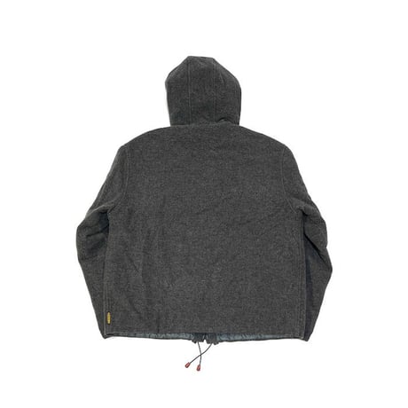 【USED】90'S-00'S ARMANI JEANS FLEECE WOOL HOODED JACKET