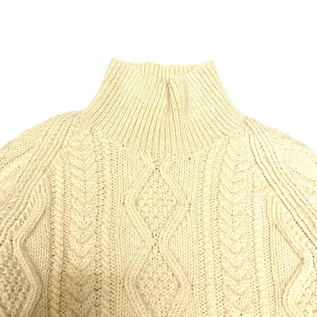【USED】70'S HI-NECK FISHERMAN WOOL KNIT SWEATER