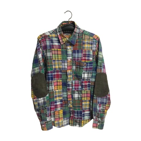 【USED】00'S  A BATHING APE PATCH WORK SHIRT
