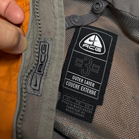 【USED】00's NIKE ACG OUTER LAYER3 OVERSIZED TECH・GEAR JACKET ORANGE×GRAY