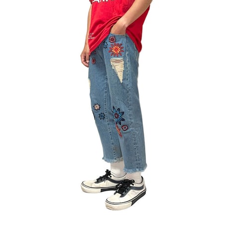 【USED】HOUSE OF HOLLAND 2015SS HIPPIE DAMAGE DENIM PANTS