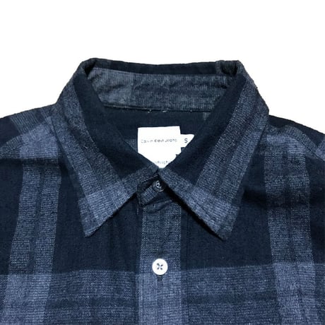 【USED】90'S  CALVIN KLEIN CHECK SHIRT BLACK