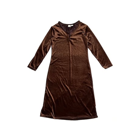 【USED】80'S Gilligan & O'Malley VELVET L/S DRESS