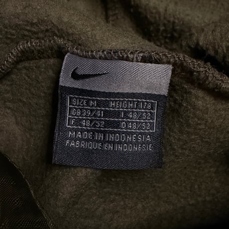 【USED】00's EURO NIKE Technical Fleece Hoodie Olive Khaki