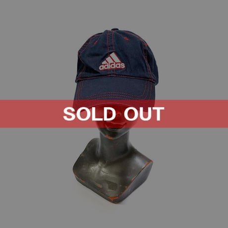 【USED】00'S ADIDAS PERFORMANCE LOGO CAP BLACK × RED