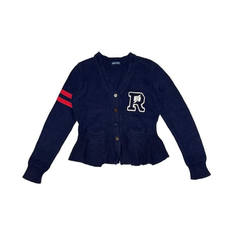 【USED】90's RALPH LAUREN PEPLUM KNIT CARDIGAN