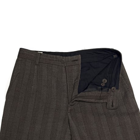 【USED】90's DRIES VAN NOTEN Herringbone Stripe Wool Trousers Made in Belgium