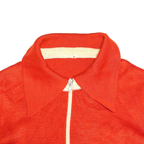 【USED】70's Euro Vintage Knit Track Jacket Orange