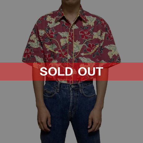 【USED】WRANGLER ALOHA SHIRT with WESTERN STYLE