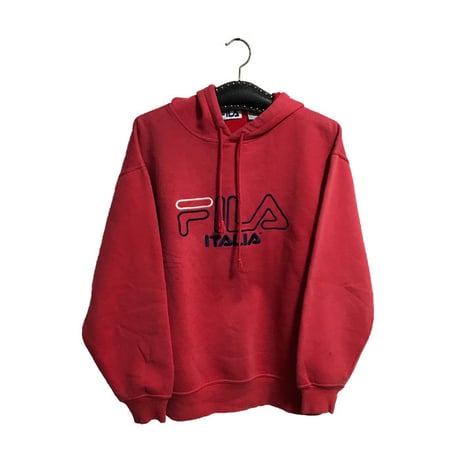【USED】90'S  FILA HOODIE RED