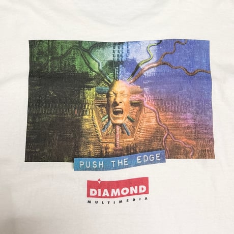 【USED】90's DIAMOND MULTIMEDIA  "PUSH THE EDGE" Cyber Graphic T-shirt