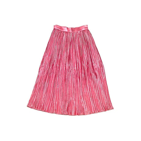 【USED】80's ACCORDION PLEATS SKIRT SHINY PINK