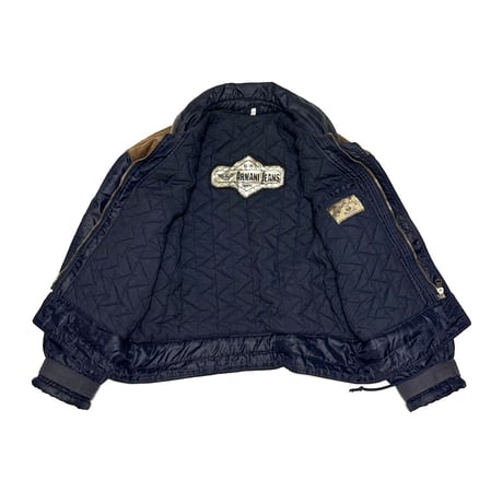 【USED】80's ARMANI JEANS NYLON × SUEDE FLIGHT JACKET