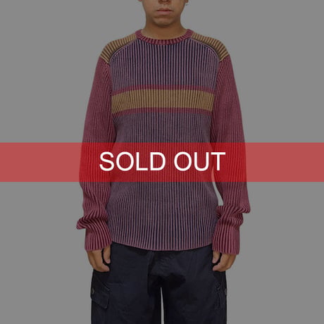 【USED】90'S-00'S LEVI'S OVER DYE RIB KNIT SWEATER