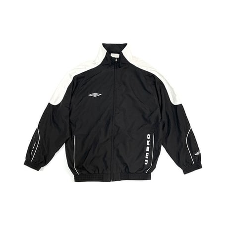 【USED】00'S UMBRO POLY TRACK JACKET BLACK × WHITE