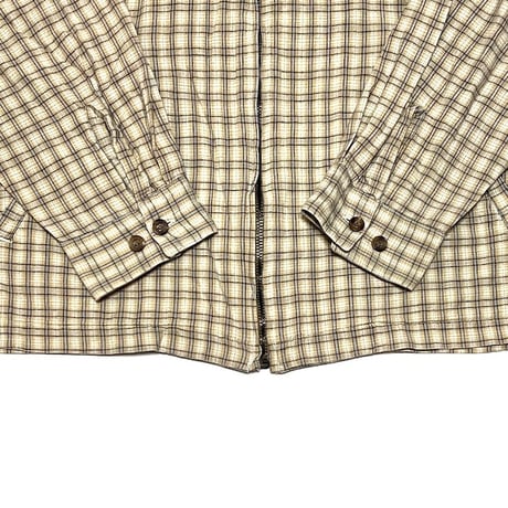 【USED】90's BEAR PLAID ZIP-UP SHIRT JACKET
