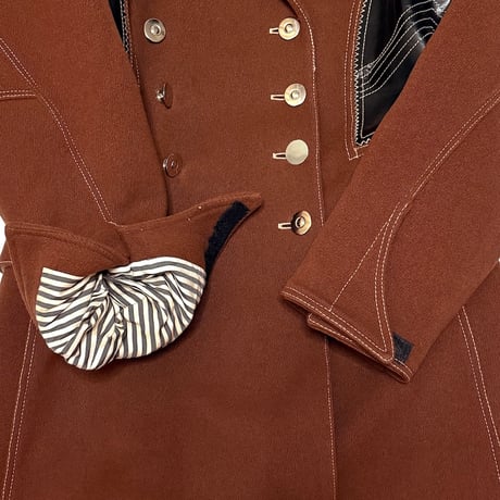【USED】Jean Paul Gaultier FEMME 1995AW "Cyber Collection" PVC Panel Double Breasted Riding Coat