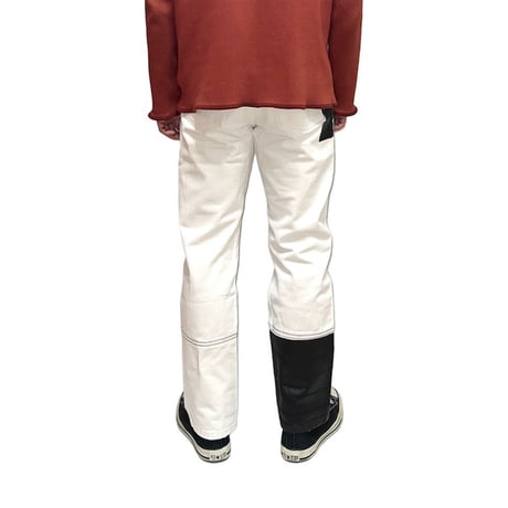 【USED】HELMUT LANG 2003SS VINTAGE BROKEN WHITE DENIM PANTS with RUBBER TAPE