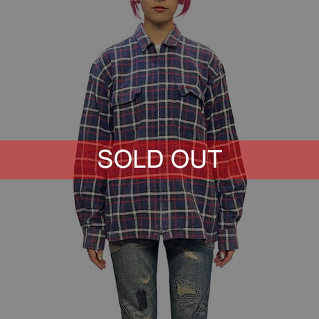 【USED】90'S-00'S VANS CHECK ZIP SHIRT