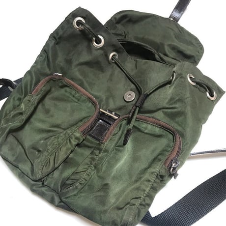 【USED】VINTAGE PRADA NYLON MINI BACKPACK GREEN