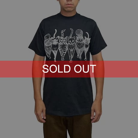 【USED】90'S 6CATS T-SHIRT BLACK