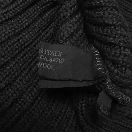 【USED】00's PRADA Ribbed Wool Drivers Knit Zip-Up