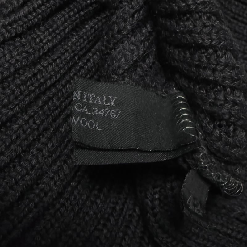 USED】00's PRADA Ribbed Wool Drivers Knit Zip-U
