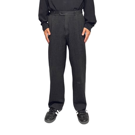 【USED】80's CHAPS Ralph Lauren Wool Wide Slacks Dark Gray Made In Canada