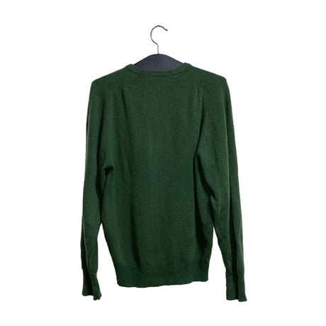 【USED】90'S BURBERRYS V-NECK KNIT SWEATER GREEN