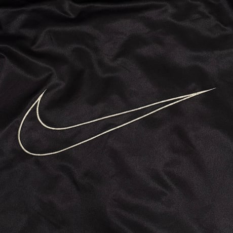 【USED】90's-00's NIKE Center Swoosh Nylon Anorak Hoodie Black