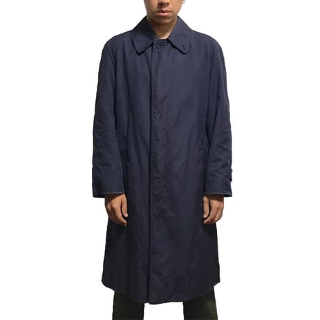 【USED】80'S BURBERRYS STAND FALL COLLAR COAT NAVY MADE IN ENGLAND
