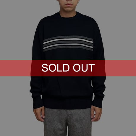 【USED】90'S-00'S SUN RIVER LINE COTTON KNIT SWEATER BLACK