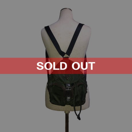 【USED】VINTAGE PRADA NYLON MINI BACKPACK GREEN