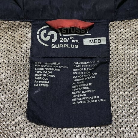 【USED】00'S STUSSY × SURPLUS MOUNTAIN PARKA