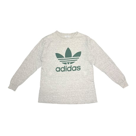 【USED】90's adidas Trefoil Double Print L/S T-shirt Made in USA