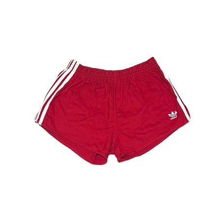 【USED】80's adidas RUNNING COTTON SHORTS RED MADE IN WEST-GERMANY