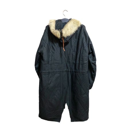 【USED】90'S FAKE LONDON PINSTRIPE FISHTAIL PARKA