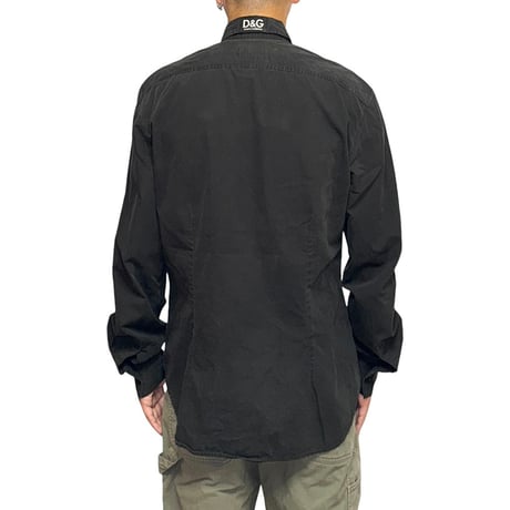 【USED】90's D&G DOLCE & GABBANA BLACK SHIRT