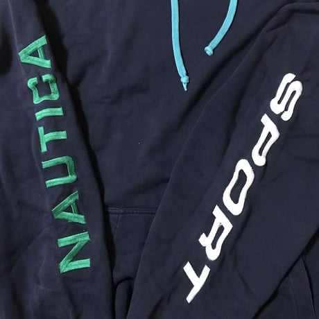 【USED】90'S NAUTICA EMBROIDERY HOODIE