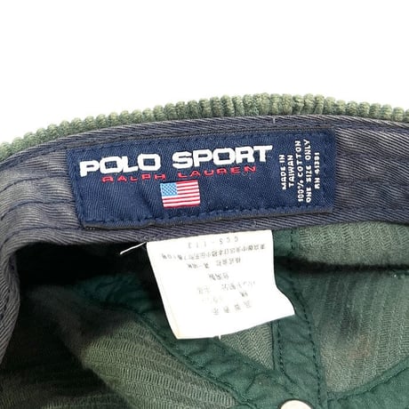 【USED】90'S POLO SPORT RALPH LAUREN POLO BEAR CORDUROY CAP