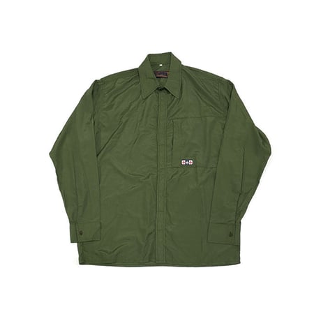 【DEAD STOCK】90'S FLY NYLON RIP STOP SHIRT "OLIVE GREEN"