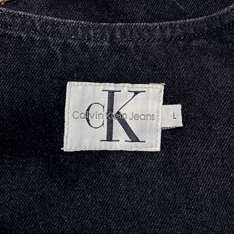 【USED】90'S CK CALVIN KLEIN JEANS HONDA AIR BRUSHED BLACK DENIM VEST