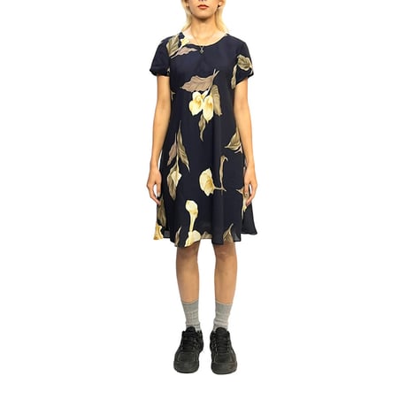 【USED】80's-90's JESSICA HOWARD CALLA LILIES DRESS