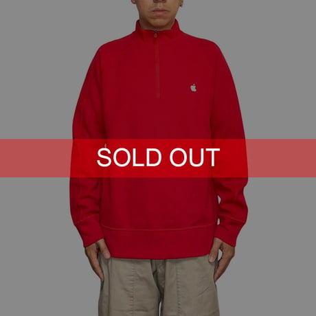 【USED】00's Apple HALF ZIP SWEATSHIRT RED